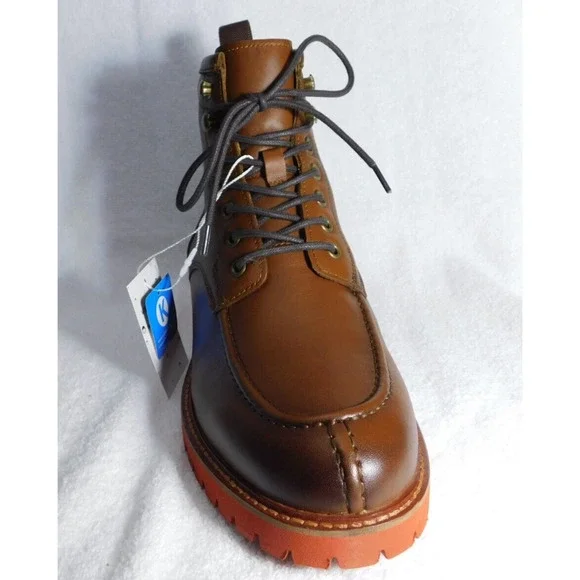 M7 Vince Camuto Brown Men's Kameil Lace-Up Leather Cuero Boots Size 9 M - Picture 4 of 5
